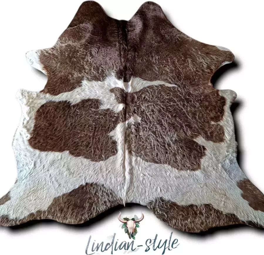 Lindian Style SALE Koeienhuid 210X190 vloerkleed wit bronze bruin beige X.7