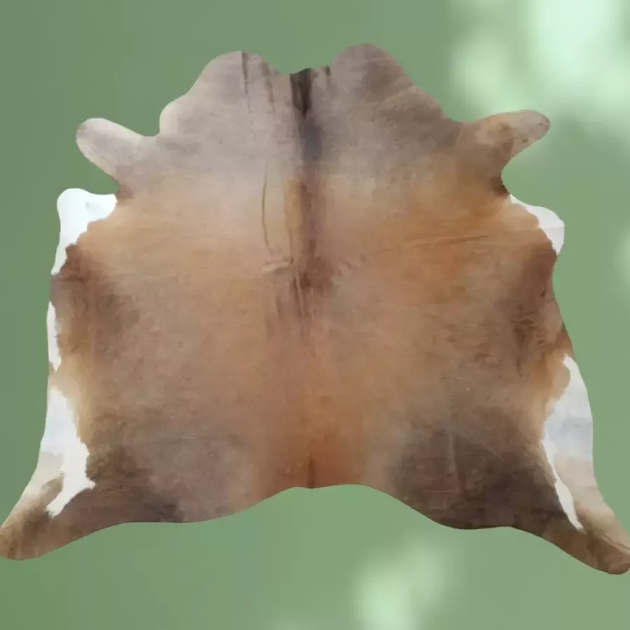 Lindian Style Koeienhuid 210x210cm Vloerkleed Bruin wit X.02