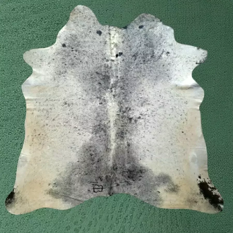 Lindian Style 200X200 Koeienhuid vloerkleed Grijs wit beige J.4 stempel