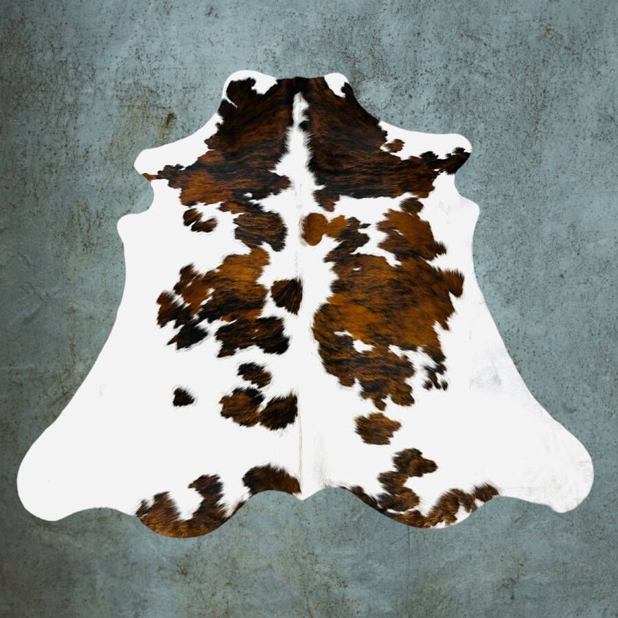 Lindian Style Koeienhuid vloerkleed 220 X 200 Tri color Bruin wit zwart Normandische T.130