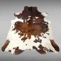 Lindian Style Koeienhuid vloerkleed 240x220 Tricolore Normandische koeienvel bruin wit zwart T.405 - Thumbnail 2