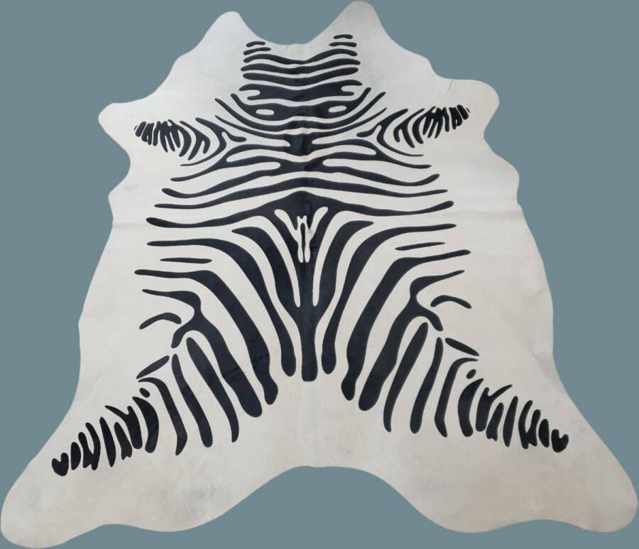 Lindian Style Koeienhuid vloerkleed Zebra Zwart wit 200x180