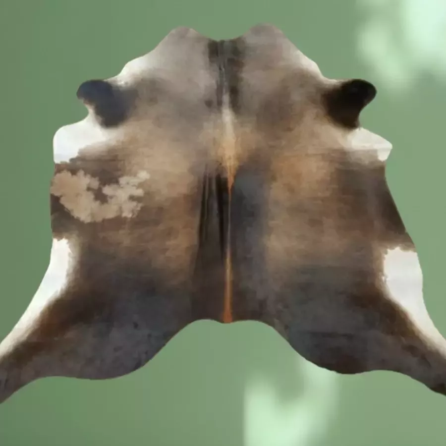 Koeienhuid 230 x 230 Bruin wit vloerkleed bruin beige koeienvel vloerkleed