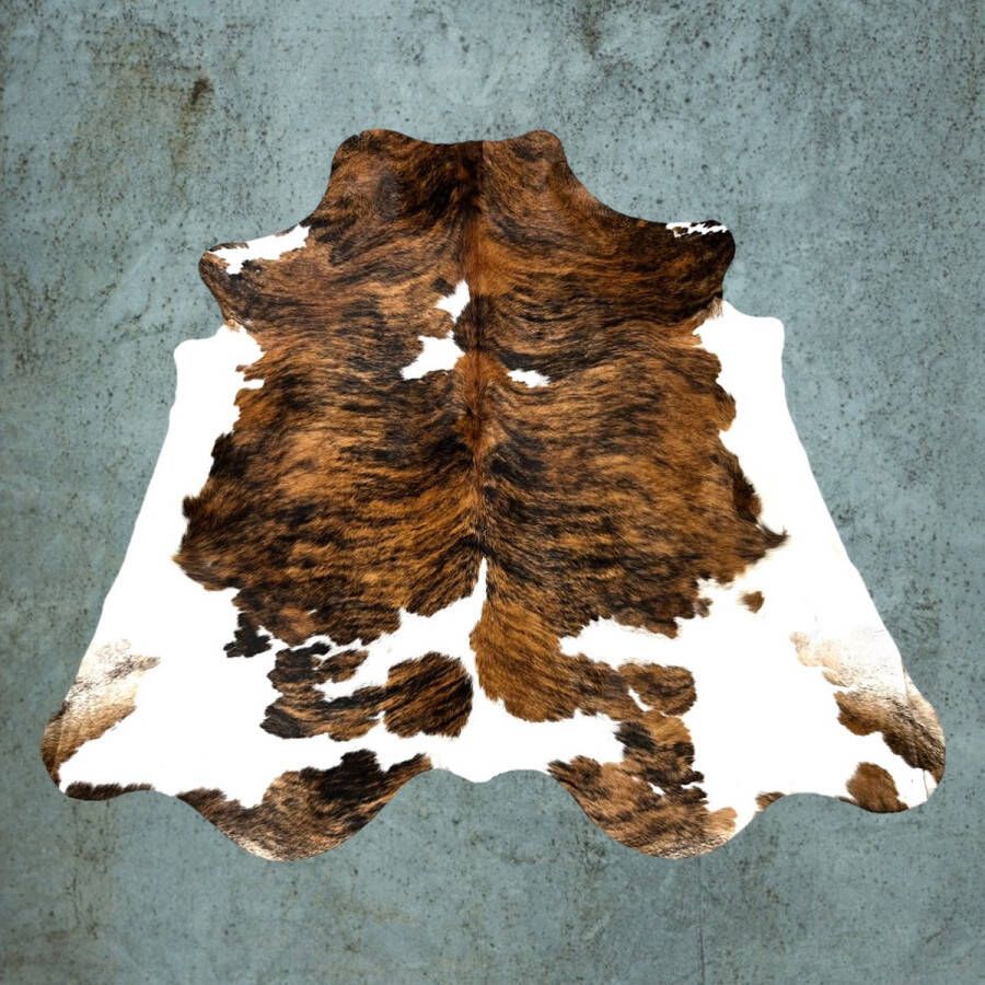 Tri color Koeienhuid 230x200 Bruin wit zwart Normandische koeienhuid tri color drie kleur T.005 koeienvel