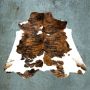 Lindian Style Tricolore Koeienhuid 240x230 vloerkleed bruin wit zwart Normandische T.200 - Thumbnail 2
