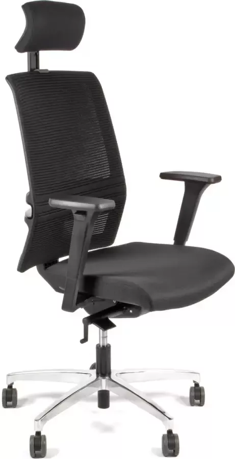 Linea bureaustoel Omnia 01 PT ergonomisch EN1335 met hoofdsteun multi verstelbaar max. draagvermogen 110kg zwart LF-3134005