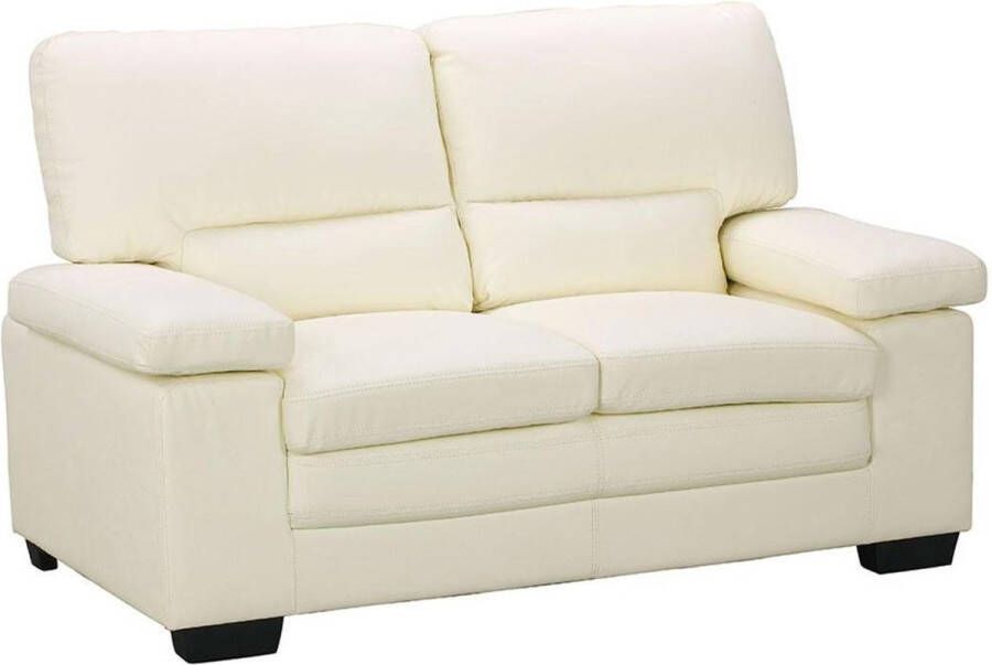 Vente-unique 2-zitsbank van ivoorkleurig buffelleer MIMAS II L 162 cm x H 97 cm x D 89 cm