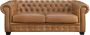 LINEA SOFA Chesterfield 3-zitsbank BRENTON 100% buffelleer Vintage caramel L 201 cm x H 73 cm x D 96 cm - Thumbnail 3