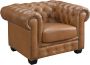 LINEA SOFA Chesterfield fauteuil BRENTON 100% buffelleer Vintage caramel L 105 cm x H 73 cm x D 96 cm - Thumbnail 3