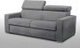 LINEA SOFA Driezits express slaapbank van stof VIZIR Grijs Slaapafmeting met brede latten 140 cm Matras 18 cm L 196 cm x H 100 cm x D 94 cm - Thumbnail 3