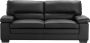 LINEA SOFA Driezitsbank en fauteuil van buffelleer MIMAS zwart L 210 cm x H 96 cm x D 90 cm - Thumbnail 1