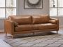 LINEA SOFA Driezitsbank van 100 % premium bruin buffelleer met vintage-stijl BAROTA L 219 cm x H 89 cm x D 95 cm - Thumbnail 1