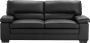 LINEA SOFA Driezitsbank van buffelleer MIMAS zwart L 210 cm x H 97 cm x D 89 cm - Thumbnail 1