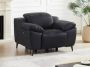 LINEA SOFA Elektrische relax-fauteuil van zwart leer ROVETO L 115 cm x H 78 cm x D 112 cm - Thumbnail 1