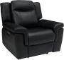 LINEA SOFA Elektrische relaxfauteuil van leer KENNETH Zwart L 97 cm x H 98 cm x D 93 cm - Thumbnail 3