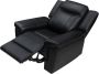 LINEA SOFA Elektrische relaxfauteuil van leer KENNETH Zwart L 97 cm x H 98 cm x D 93 cm - Thumbnail 2