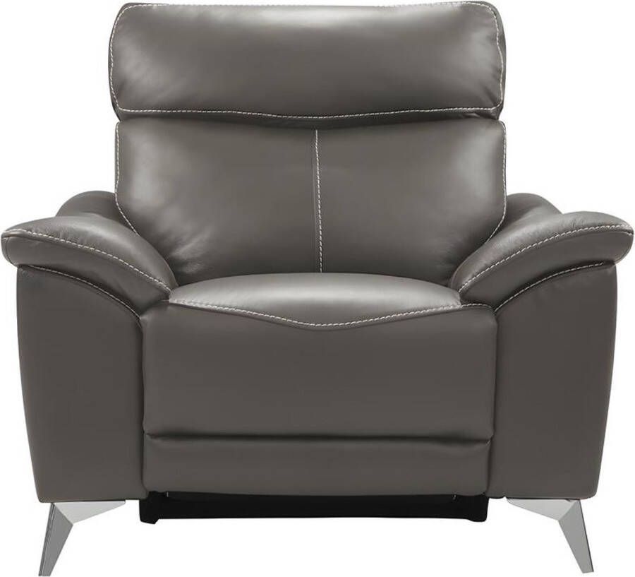 LINEA SOFA Elektrische relaxfauteuil van leer METRONOMYA Taupe L 107 cm x H 102 cm x D 94 cm