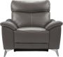 LINEA SOFA Elektrische relaxfauteuil van leer METRONOMYA Taupe L 107 cm x H 102 cm x D 94 cm - Thumbnail 2