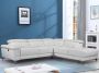 LINEA SOFA Elektrische relaxhoekbank van leer PASCALINE Ivoor Hoek rechts L 277 cm x H 96 cm x D 244 cm - Thumbnail 1