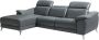 LINEA SOFA Elektrische relaxhoekbank van leer RINETO Antraciet Hoek links L 258 cm x H 98 cm x D 171 cm - Thumbnail 1