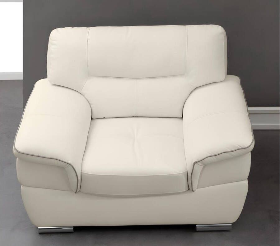 LINEA SOFA Fauteuil van leer THIBAULT ivoor L 115 cm x H 87 cm x D 93 cm