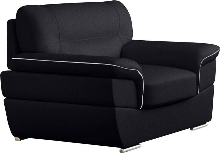 LINEA SOFA Fauteuil van leer THIBAULT zwart L 115 cm x H 87 cm x D 93 cm