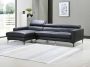 LINEA SOFA Hoekbank van buffelleer FLORENCE Zwart Linkse hoek L 253 cm x H 92 cm x D 173 cm - Thumbnail 1