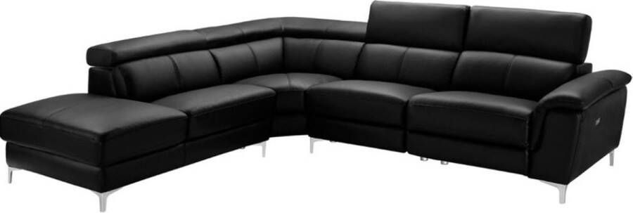 LINEA SOFA Relaxhoekbank van leer SITIA elektrisch zwart hoek links L 293 cm x H 100 cm x D 250 cm