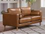 LINEA SOFA Tweezitsbank van 100 % premium bruin buffelleer met vintage-stijl BAROTA L 158 cm x H 89 cm x D 95 cm - Thumbnail 1