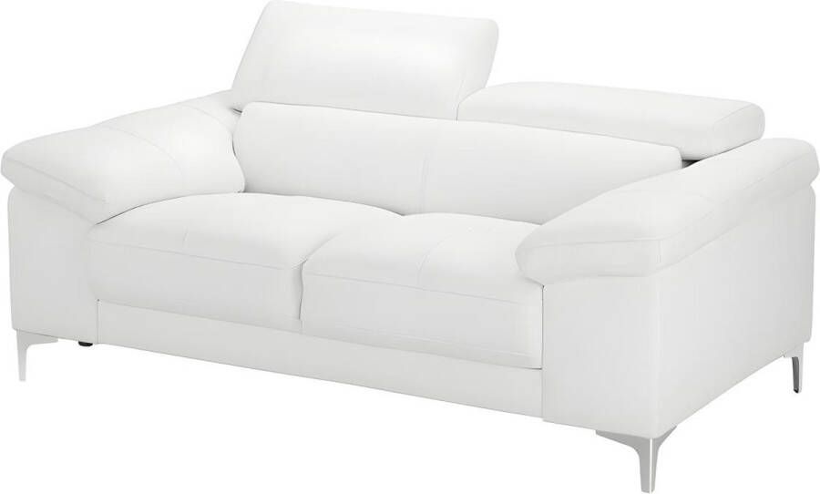 Vente-unique LINEA SOFA Tweezitsbank van leer SOLANGE Wit L 176 cm x H 90 cm x D 103 cm - Foto 3