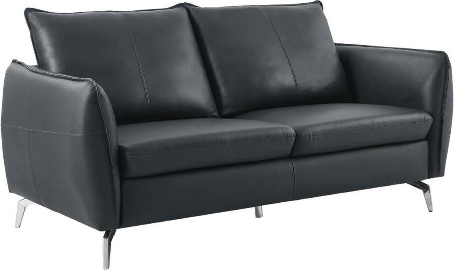 LINEA SOFA Tweezitsbank van leer Zwart LADOGA L 180 cm x H 90 cm x D 90 cm