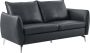 LINEA SOFA Tweezitsbank van leer Zwart LADOGA L 180 cm x H 90 cm x D 90 cm - Thumbnail 1