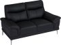 LINEA SOFA Tweezitsbank van zwart leer ATESSO L 168 cm x H 92 cm x D 93 cm - Thumbnail 2