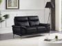 LINEA SOFA Tweezitsbank van zwart leer ATESSO L 168 cm x H 92 cm x D 93 cm - Thumbnail 1