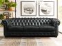 LINEA SOFA Vierzits chesterfieldbank BRENTON 100% buffelleer Donkergroen L 240 cm x H 73 cm x D 99 cm - Thumbnail 4