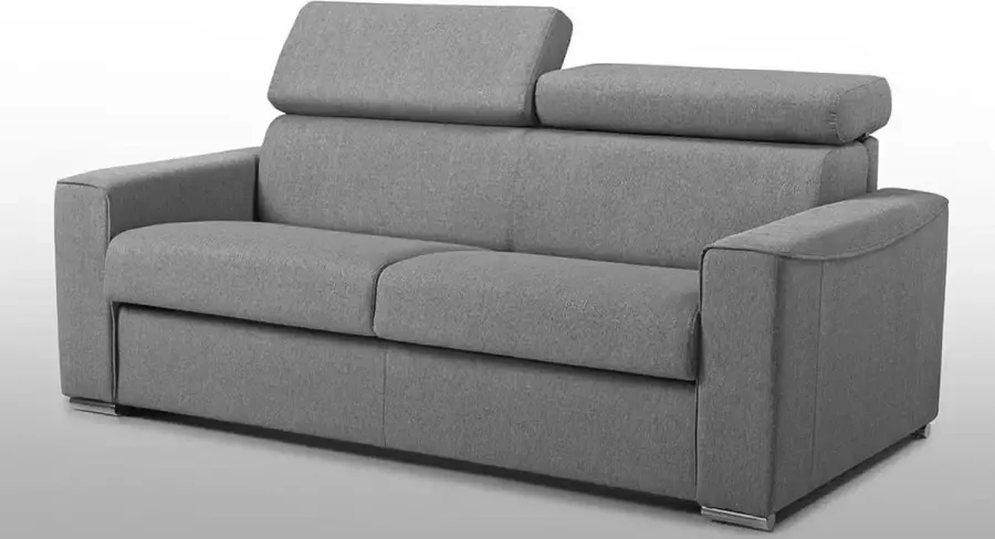 LINEA SOFA Vierzits express slaapbank van stof VIZIR Grijs Slaapafmeting met brede latten 160 cm Matras 18 cm L 216 cm x H 100 cm x D 94 cm - Foto 7