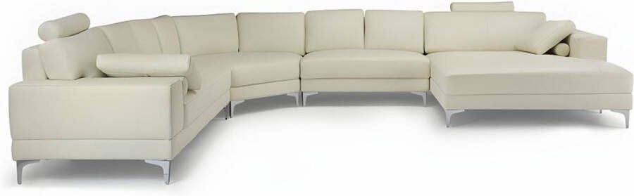 LINEA SOFA XXL zevenzitsbank hoogwaardig leer DONATELLO II ivoor hoek rechts L 386 cm x H 89 cm x D 335 cm - Foto 2