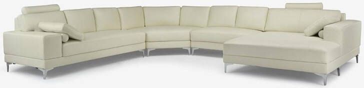 LINEA SOFA XXL zevenzitsbank hoogwaardig leer DONATELLO II ivoor hoek rechts L 386 cm x H 89 cm x D 335 cm - Foto 4