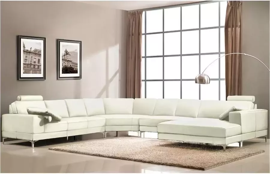 LINEA SOFA XXL zevenzitsbank hoogwaardig leer DONATELLO II ivoor hoek rechts L 386 cm x H 89 cm x D 335 cm - Foto 5