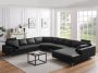 LINEA SOFA XXL zevenzitsbank hoogwaardig leer DONATELLO II zwart hoek links L 386 cm x H 89 cm x D 335 cm - Thumbnail 2