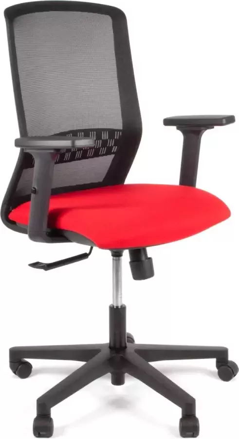Linea bureaustoel Tekna 01 ergonomisch EN1335 multi verstelbaar max. draagvermogen 110kg zwart rood LF-2011303