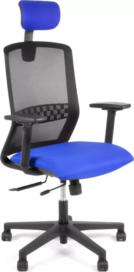 Linea Tekna 01 PT Bureaustoel Ergonomisch EN1335 Met hoofdsteun Multi verstelbaar- Zwart Blauw