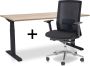 Lineaflex MRC Zit-sta bureau elektrisch verstelbaar + ERGO Bureaustoel ARBO PRO NEN-EN 527 Thuiswerkset frame bureau zwart bureaublad wild peren 160x80 cm - Thumbnail 2