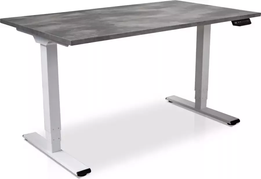 Lineaflex MRC Zit-sta bureau elektrisch verstelbaar MRC COMFORT NEN-EN 527 140 x 80 cm frame wit blad betonlook - Foto 1