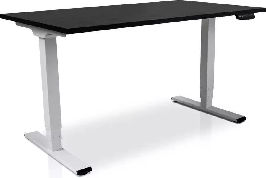 Lineaflex MRC Zit-sta bureau elektrisch verstelbaar MRC COMFORT NEN-EN 527 140 x 80 cm frame wit blad zwart eiken - Foto 1