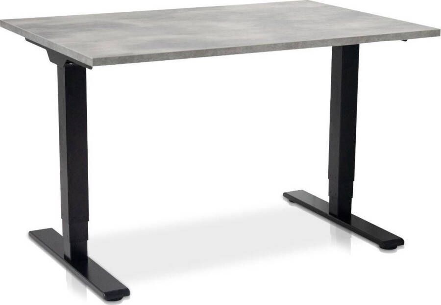 Lineaflex MRC Zit-sta bureau elektrisch verstelbaar MRC COMFORT NEN-EN 527 120 x 80 cm frame zwart blad grijs 130 cm hoog 100KG draagvermogen - Foto 1