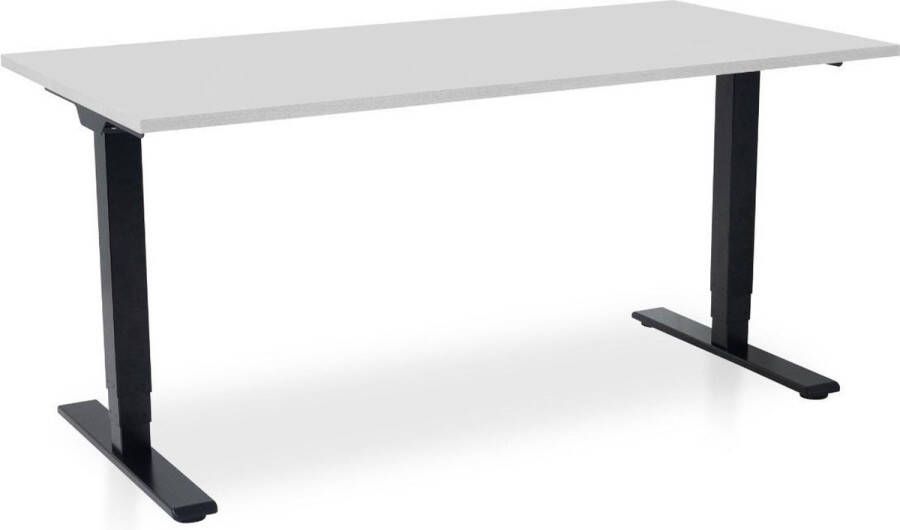Lineaflex MRC Zit-sta bureau elektrisch verstelbaar MRC COMFORT NEN-EN 527 180 x 80 cm frame zwart blad zwart eiken 130 cm hoog 100KG draagvermogen - Foto 1