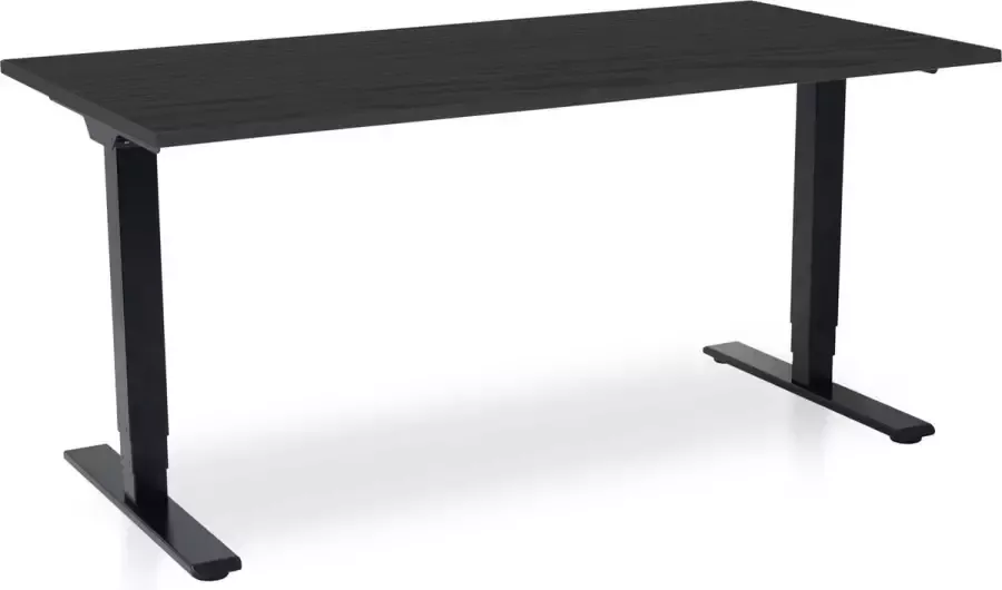 Lineaflex MRC Zit-sta bureau elektrisch verstelbaar MRC COMFORT NEN-EN 527 180 x 80 cm frame zwart blad zwart eiken 130 cm hoog 100KG draagvermogen - Foto 2