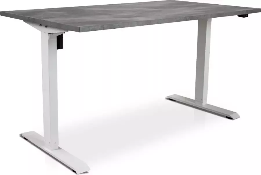 Lineaflex MRC Zit-sta bureau elektrisch verstelbaar MRC EASY 120 x 80 cm inclusief stekkerdoos en kabelklemmen frame wit blad betonlook - Foto 1