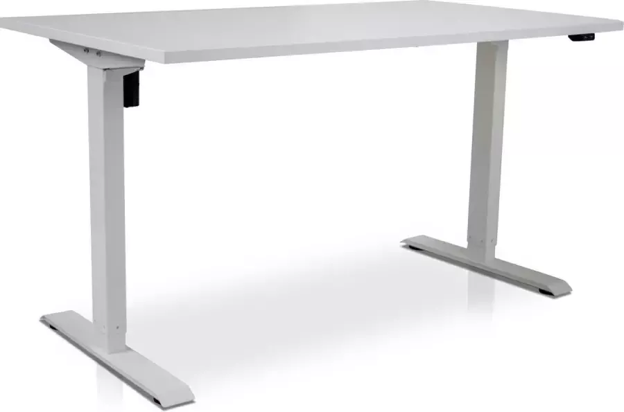 Lineaflex MRC Zit-sta bureau elektrisch verstelbaar MRC EASY 120 x 80 cm inclusief stekkerdoos en kabelklemmen frame wit blad wit - Foto 1